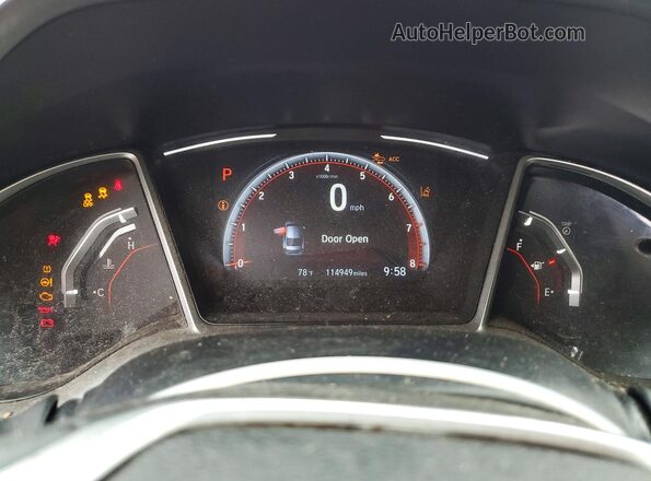 2HGFC2F88KH536298 2019 HONDA CIVIC Red Instrument cluster view
