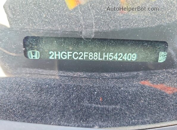 2HGFC2F88LH542409 2020 HONDA CIVIC Gray Շարժիչի բաժամունքի տեսք
