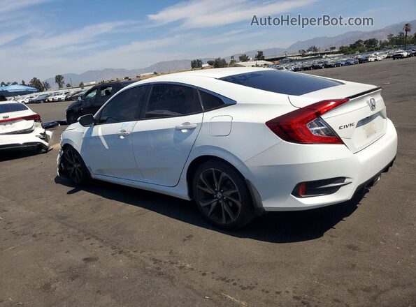 2HGFC2F89KH592413 2019 HONDA CIVIC White Trasero izquierdo