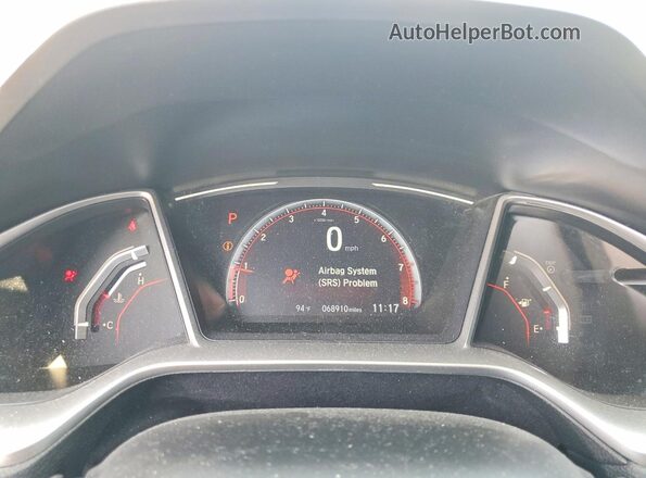 2HGFC2F89KH592413 2019 HONDA CIVIC White Vista del cuadro de instrumentos