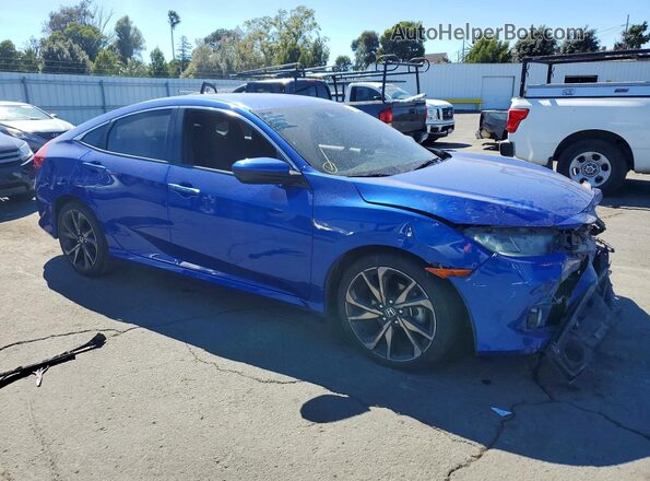 2HGFC2F8XKH532916 2019 HONDA CIVIC Blue Delantero derecho