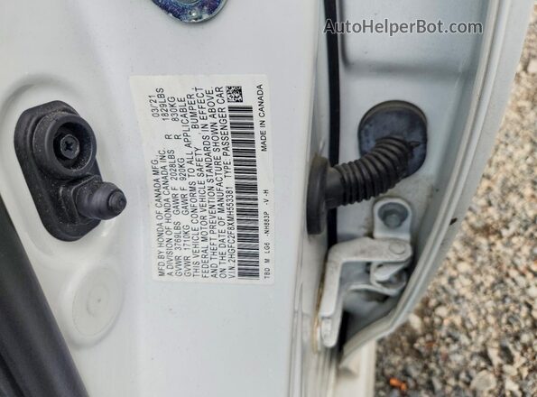 2HGFC2F8XMH553381 2021 HONDA CIVIC Белый Вид подкапотного пространства
