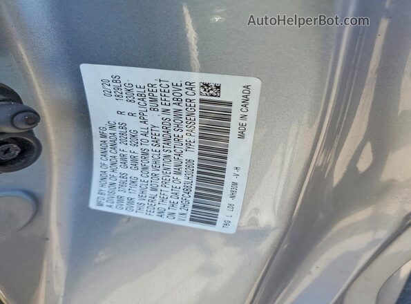 2HGFC4B83LH302606 2020 HONDA CIVIC Silver Widok naklejki z numerem VIN