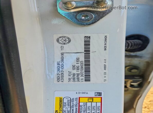 2HGFE1F93NH003678 2022 HONDA CIVIC White Vista del compartimento del motor