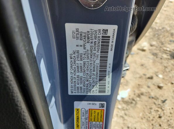2HGFE1F95NH305912 2022 HONDA CIVIC Синий Вид подкапотного пространства