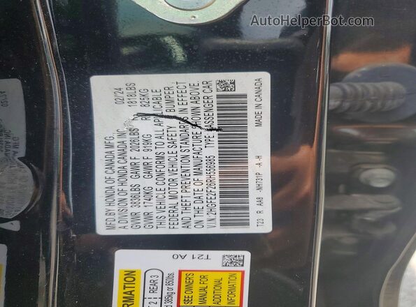 2HGFE2F26RH556985 2024 HONDA CIVIC Black ძრავის განყოფილების ხედი