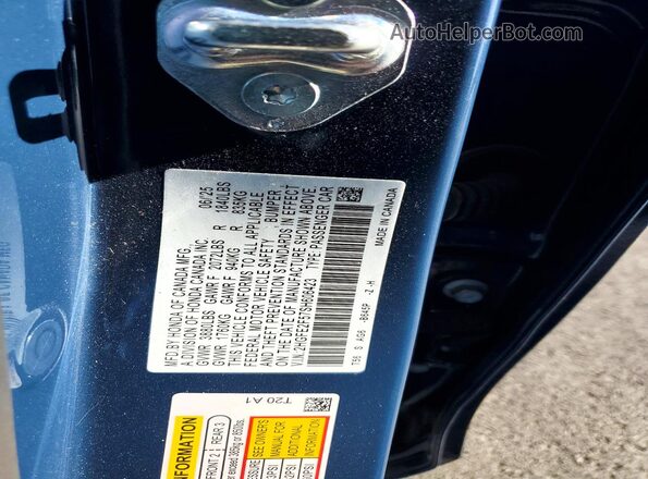 2HGFE2F57SH606423 2025 HONDA CIVIC Blue Vista del compartimento del motor