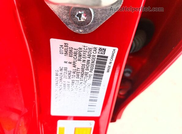2HGFE2F5XSH513542 2025 HONDA CIVIC Red ძრავის განყოფილების ხედი