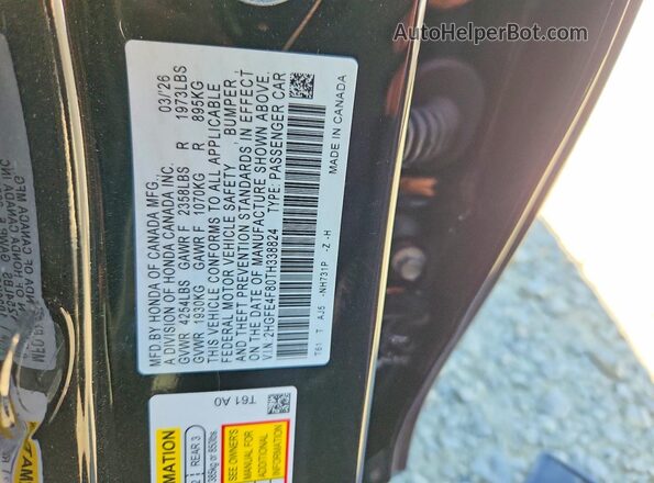 2HGFE4F80TH338824 2026 HONDA CIVIC Black Вид підкапотного простору