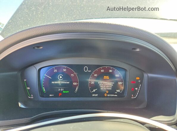 2HGFE4F80TH338824 2026 HONDA CIVIC Black Вид щитка приладів
