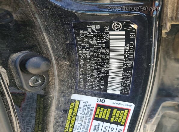 2T1BURHE2GC603596 2016 TOYOTA COROLLA Black Вид підкапотного простору