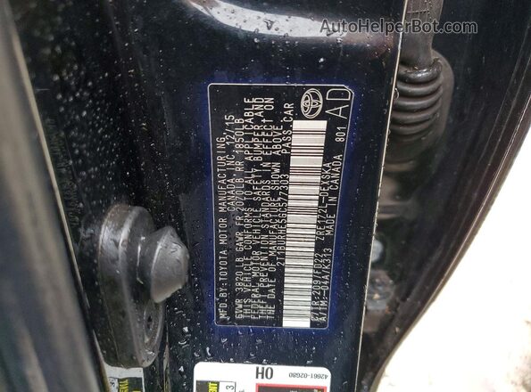 2T1BURHE5GC577303 2016 TOYOTA COROLLA Черный Вид подкапотного пространства