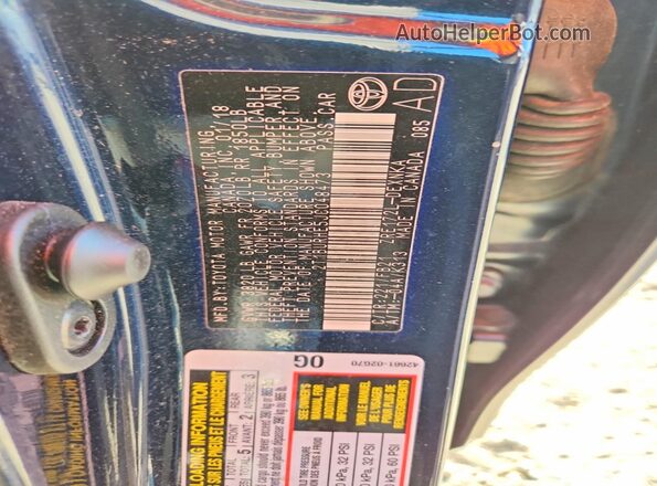 2T1BURHE5JC048473 2018 TOYOTA COROLLA Blue Вид наклейки з VIN-кодом