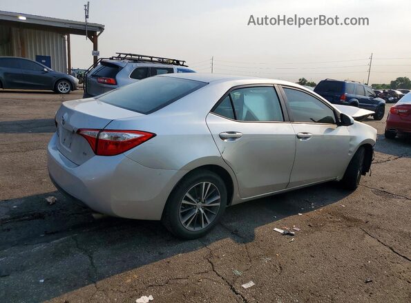 2T1BURHEXGC485913 2016 TOYOTA COROLLA Silver Задня права чверть