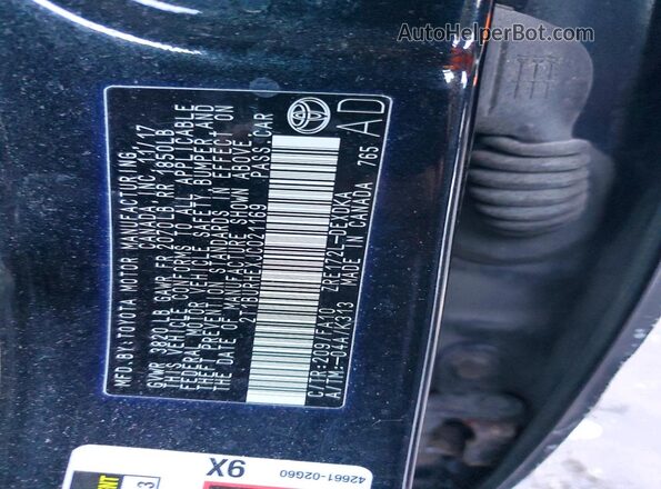 2T1BURHEXJC021169 2018 TOYOTA COROLLA Black Engine compartment view