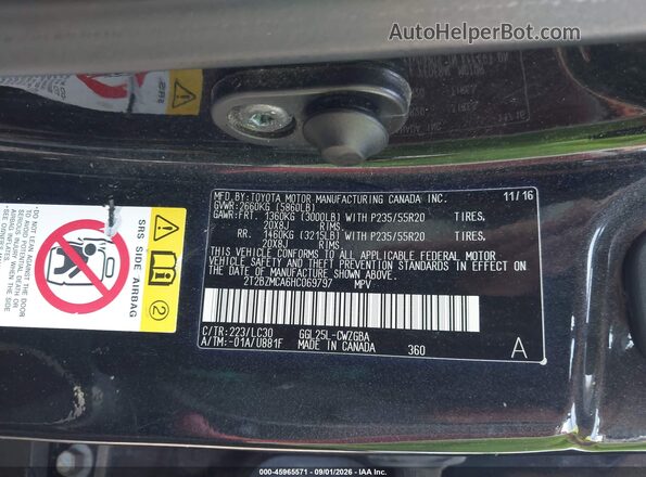 2T2BZMCA6HC069797 2017 LEXUS RX 350 Black Вид підкапотного простору