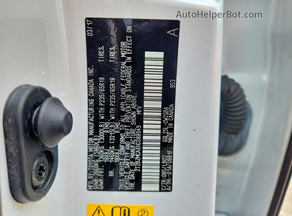 2T2BZMCAXHC088949 2017 LEXUS RX Белый Вид подкапотного пространства