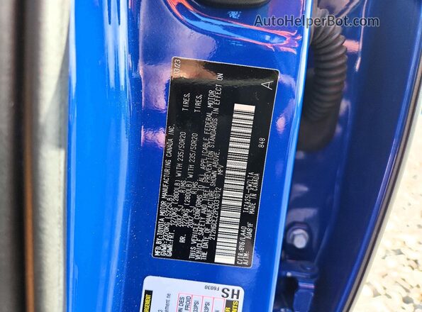 2T2HGCEZ2PC031012 2023 LEXUS NX Blue VIN կոդի պիտակի տեսք