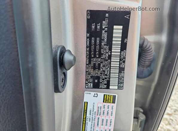 2T2HZMAA0MC201136 2021 LEXUS RX Gray Вид наклейки з VIN-кодом