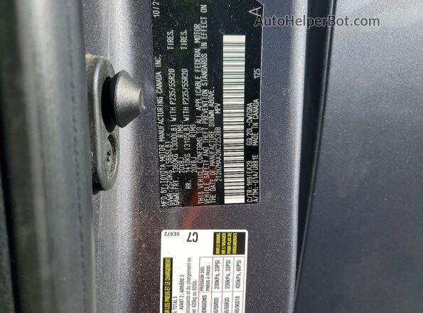 2T2HZMAA2NC225388 2022 LEXUS RX Gray VIN կոդի պիտակի տեսք