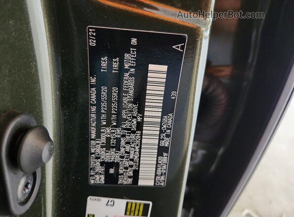 2T2JZMDA4MC282848 2021 LEXUS RX Green Widok naklejki z numerem VIN