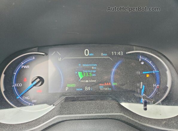 2T3EWRFV5KW042545 2019 TOYOTA RAV4 White Instrument cluster view