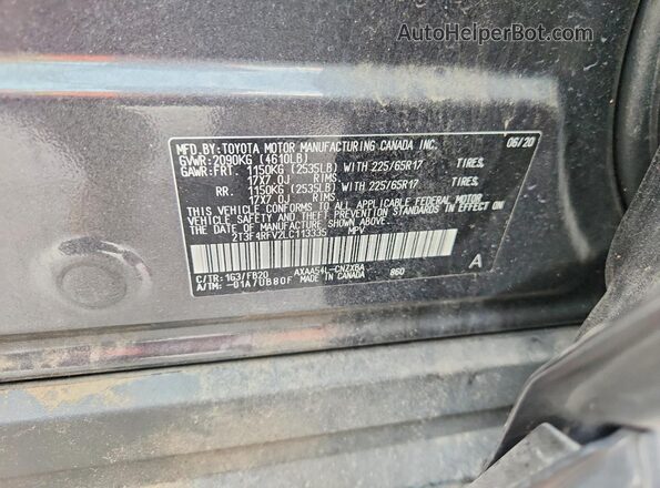 2T3F1RFV2LC113335 2020 TOYOTA RAV4 Gray VIN sticker view