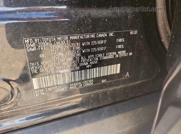 2T3G1RFV1MW148288 2021 TOYOTA RAV4 Black Vista del compartimento del motor