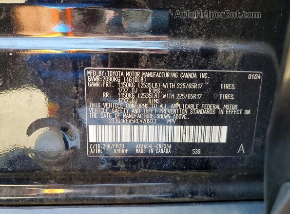 2T3G1RFV5RC420933 2024 TOYOTA RAV4 Black Vista interior de 360 grados