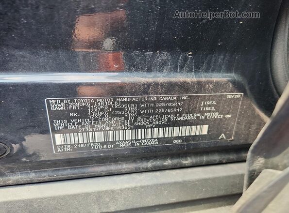 2T3G1RFV8MC153621 2021 TOYOTA RAV4 Black VIN sticker view