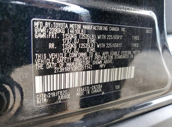 2T3H1RFV3PC251142 2023 TOYOTA RAV4 Black ძრავის განყოფილების ხედი