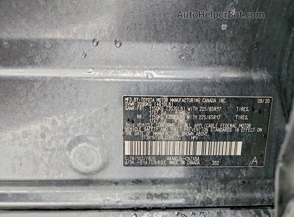 2T3H1RFV8LC085520 2020 TOYOTA RAV4 Charcoal VIN կոդի պիտակի տեսք