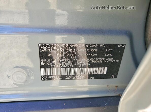 2T3J1RFV6NW256297 2022 TOYOTA RAV4 Зеленый Вид подкапотного пространства