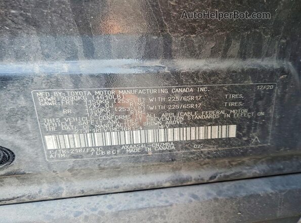 2T3P1RFV1MC168154 2021 TOYOTA RAV4 Black VIN կոդի պիտակի տեսք