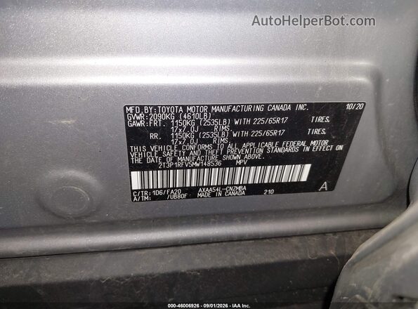 2T3P1RFV5MW148536 2021 TOYOTA RAV4 Silver Вид підкапотного простору