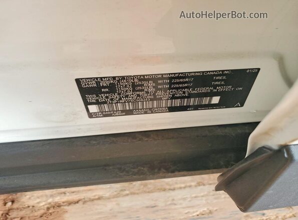 2T3P1RFV7SC508243 2025 TOYOTA RAV4 White Вид наклейки з VIN-кодом