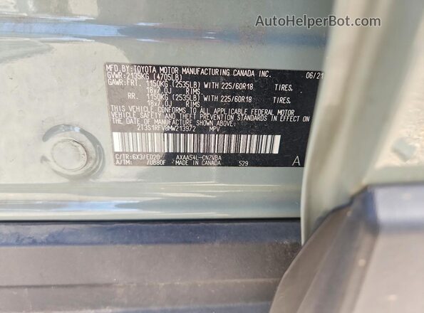 2T3S1RFV8MW213972 2021 TOYOTA RAV4 Зеленый Вид подкапотного пространства