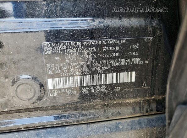 2T3S1RFV8NW324507 2022 TOYOTA RAV4 Black Շարժիչի բաժամունքի տեսք