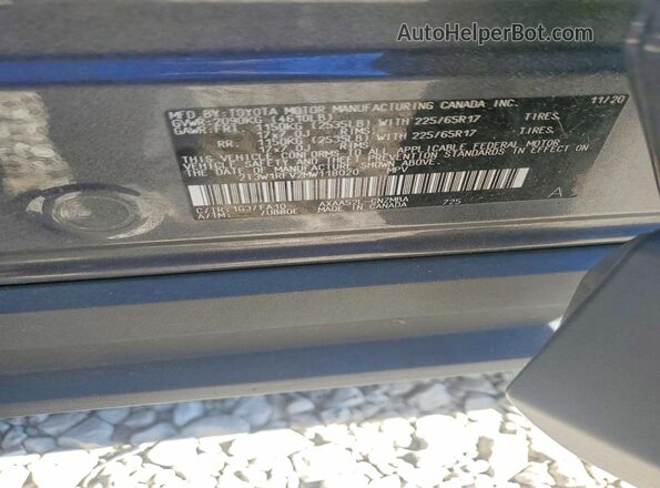 2T3W1RFV2MW118020 2021 TOYOTA RAV4 Gray Вид наклейки з VIN-кодом