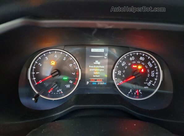 2T3W1RFV4MC128629 2021 TOYOTA RAV4 Gray ხელსაწყოთა პანელის ხედი