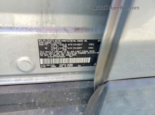 2T3W1RFV4MW166604 2021 TOYOTA RAV4 Silver VIN sticker view