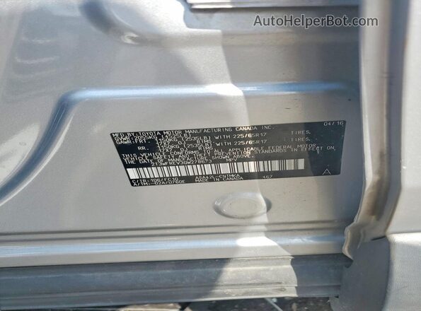 2T3WFREV3GW278673 2016 TOYOTA RAV4 Silver Widok naklejki z numerem VIN