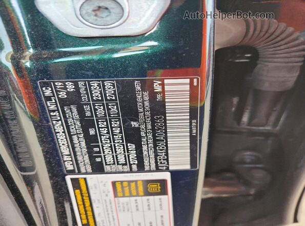 4JGFB4KB6LA062863 2020 MERCEDES-BENZ GLE-CLASS Green Панорамний вид салону 360°