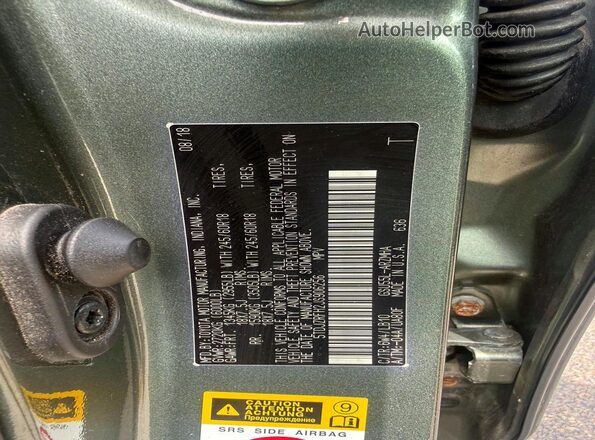 5TDJZRFH2JS906256 2018 TOYOTA HIGHLANDER Зеленый Вид наклейки с VIN-кодом