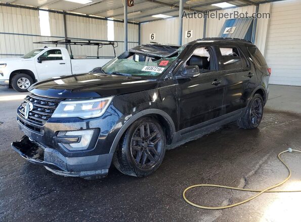 1FM5K8GTXGGB48927 2016 FORD EXPLORER Black Tył lewy