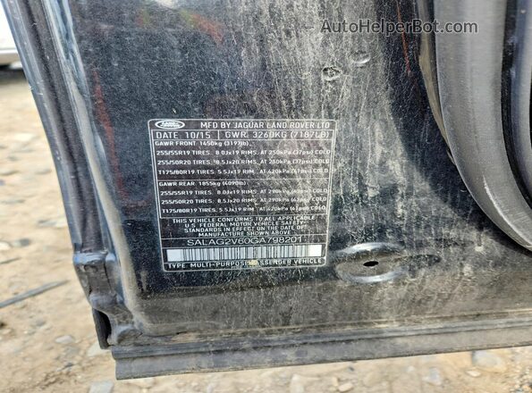 SALAG2V60GA798201 2016 LAND ROVER LR4 Черный Вид наклейки с VIN-кодом