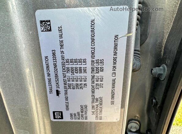 1GKS2BKD2NR133963 2022 GMC YUKON Black Вид задньої частини салону