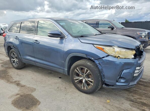 5TDZARFH1KS044160 2019 TOYOTA HIGHLANDER Blue Front view