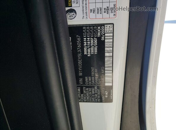W1YV0BEY5L3760567 2020 MERCEDES-BENZ METRIS White Սալոնի 360 աստիճան տեսք