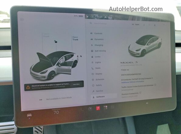 5YJ3E1EA5MF853720 2021 TESLA MODEL 3 Белый Вид задних сидений